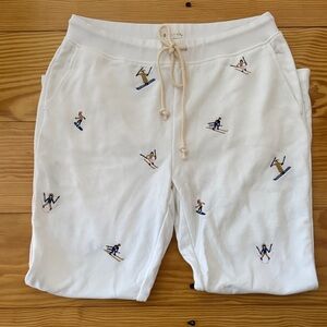 Lou & Grey Winter Cozy Cotton Terry Joggers embroidered skiers